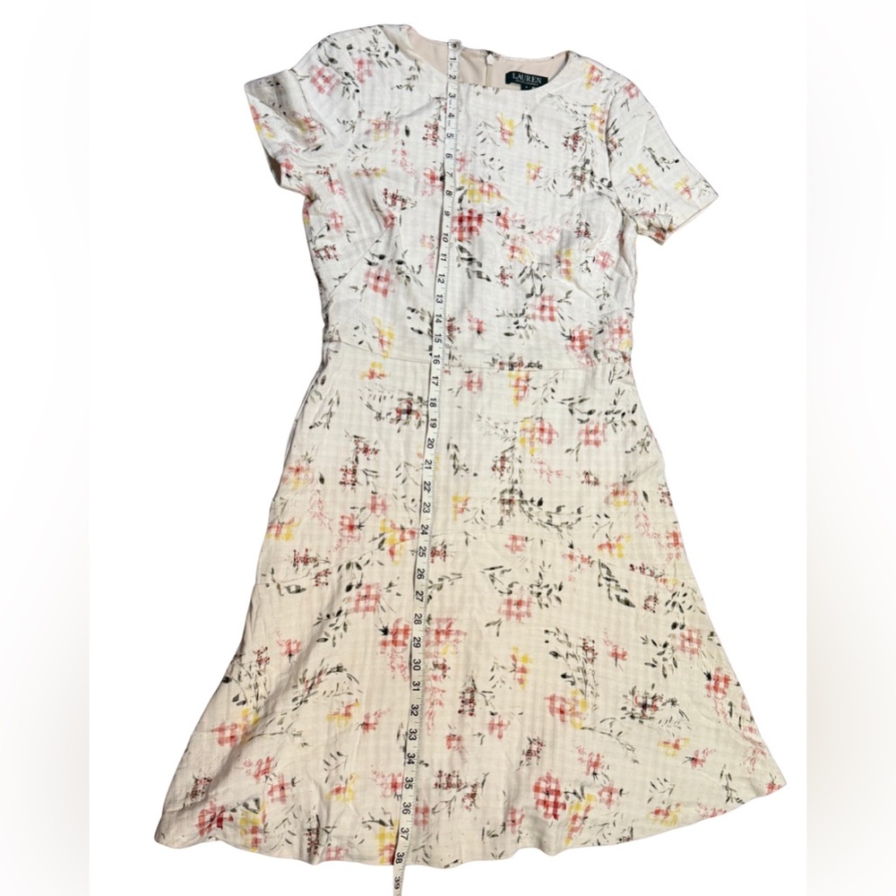 Lauren Ralph Lauren Floral‎ Fit & Flare Dress | Size 8 | Short Sleeve Lined - Picture 4 of 9
